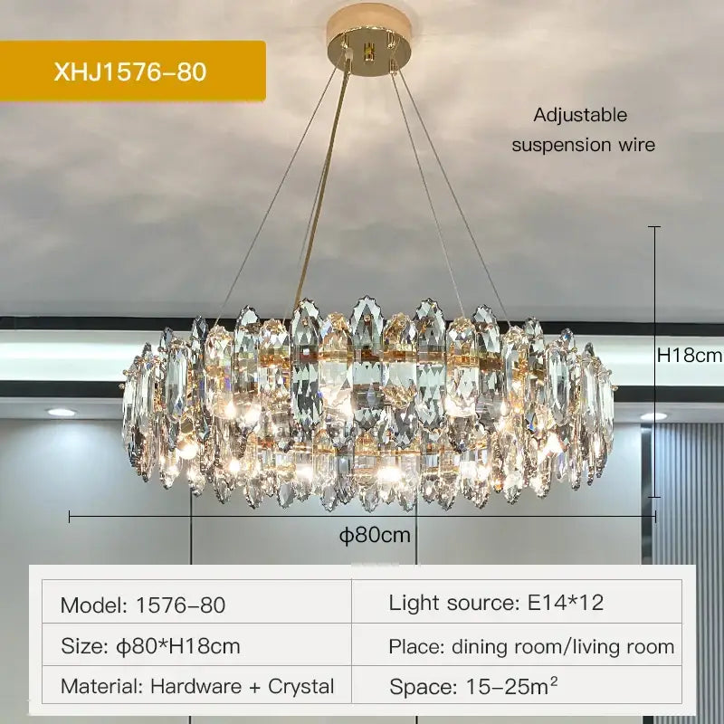 DecorBites™ ثريا كريستال: تصميم نورديك أنيق لغرفة المعيشة، الطعام، وغرفة النوم