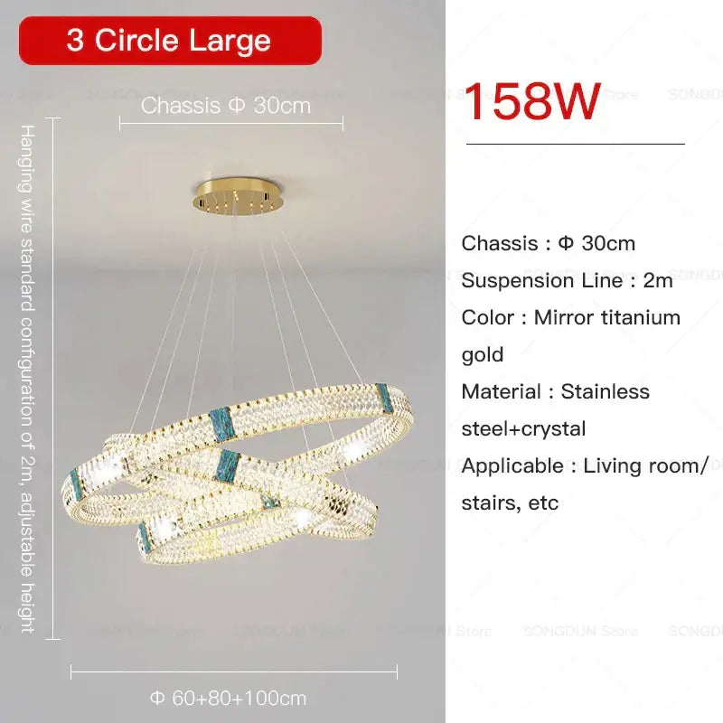 DecorBites™ Crystal Chandelier: Elegant Post-Modern Lighting for Living Room & Restaurant