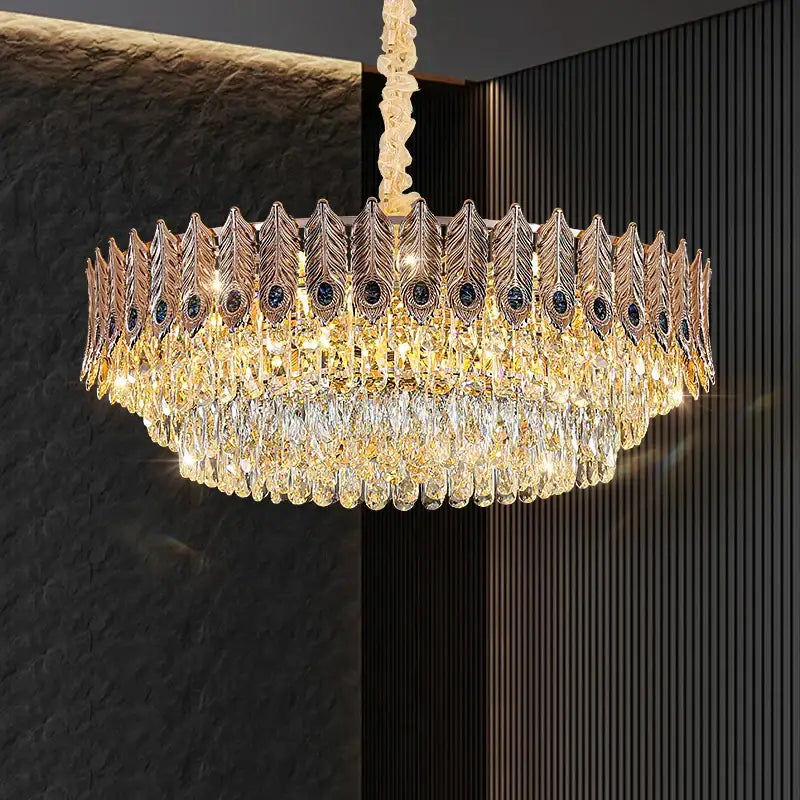 DecorBites™ Crystal Chandelier: Elegant Post-Modern Living Room & Bedroom Lighting