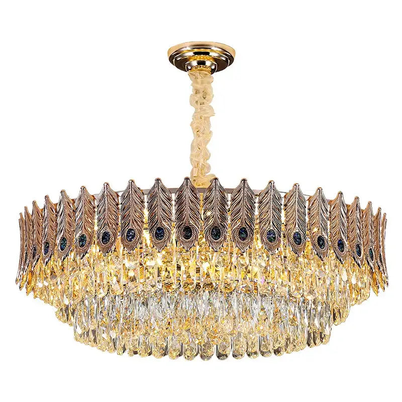 DecorBites™ Crystal Chandelier: Elegant Post-Modern Living Room & Bedroom Lighting