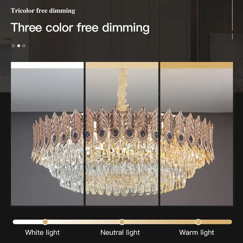 DecorBites™ Crystal Chandelier: Elegant Post-Modern Living Room & Bedroom Lighting