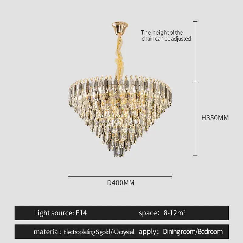 DecorBites™ Crystal Chandelier: Elegant Small Duplex Living Room Loft Hotel Lobby Staircase Lighting