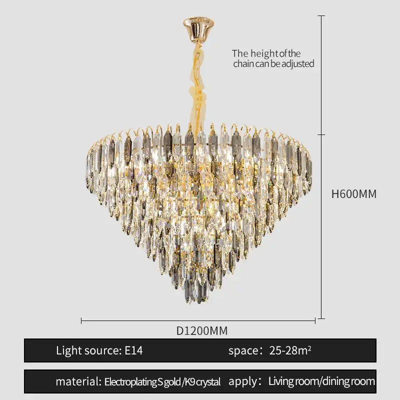 DecorBites™ Crystal Chandelier: Elegant Small Duplex Living Room Loft Hotel Lobby Staircase Lighting