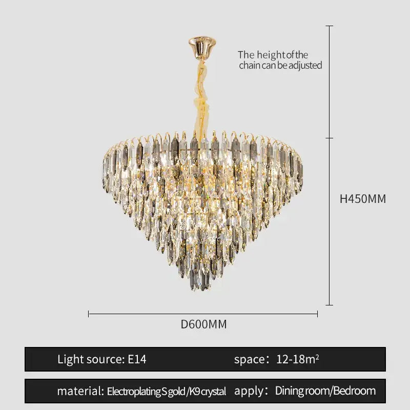 DecorBites™ Crystal Chandelier: Elegant Small Duplex Living Room Loft Hotel Lobby Staircase Lighting