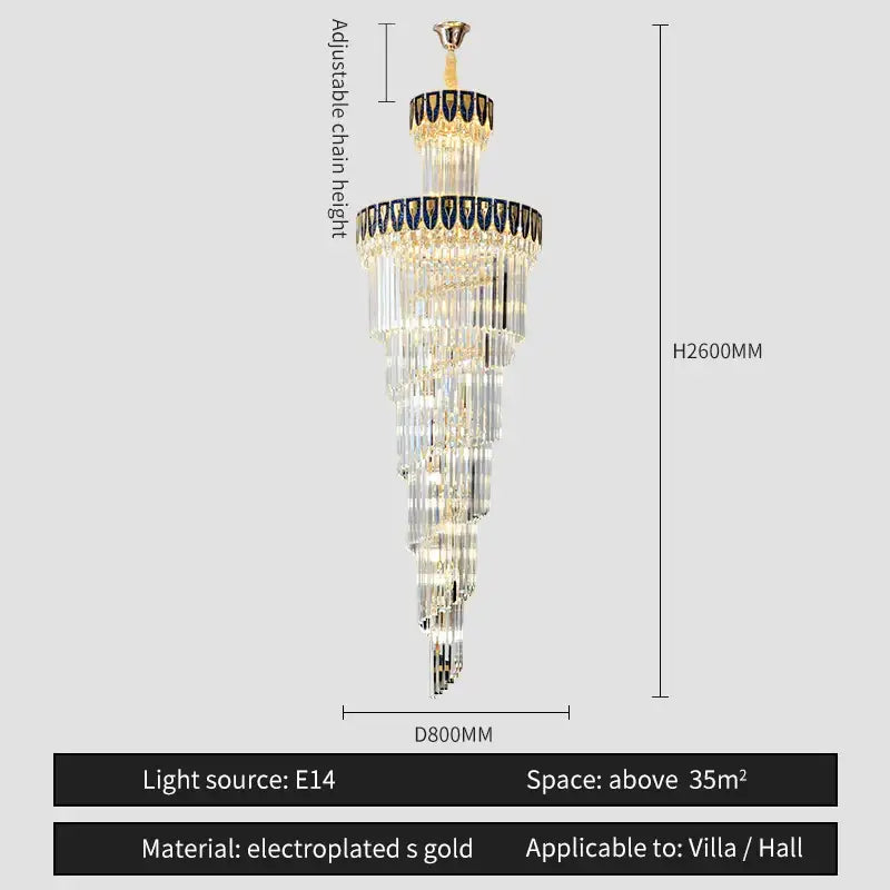 DecorBites™ Crystal Chandelier: Elegant Villa Living Room Lighting