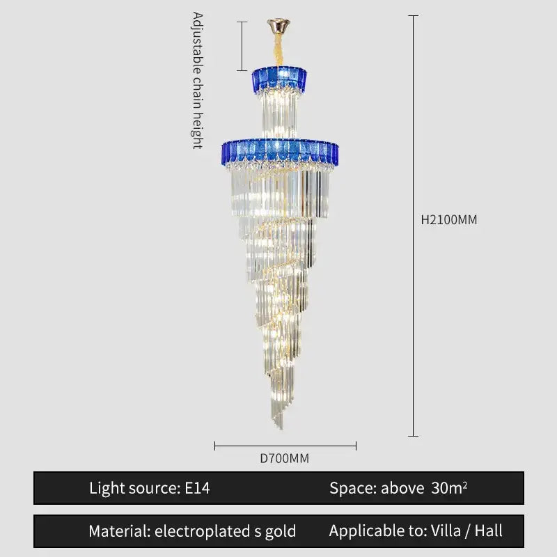 DecorBites™ Crystal Chandelier: Elegant Villa Living Room Lighting