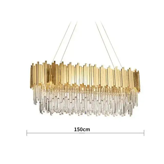 DecorBites™ Crystal Chandelier: Elegant Villa Pendant Lights for Living Room and Bedroom