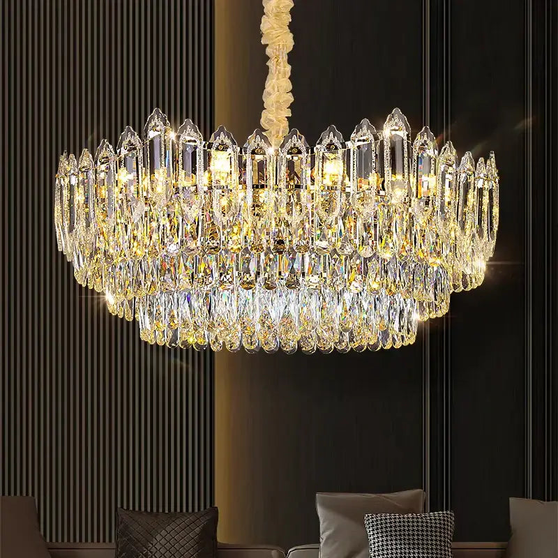 DecorBites™ Crystal Chandelier: European Designer Style for Living Room, Bedroom & Dining Room