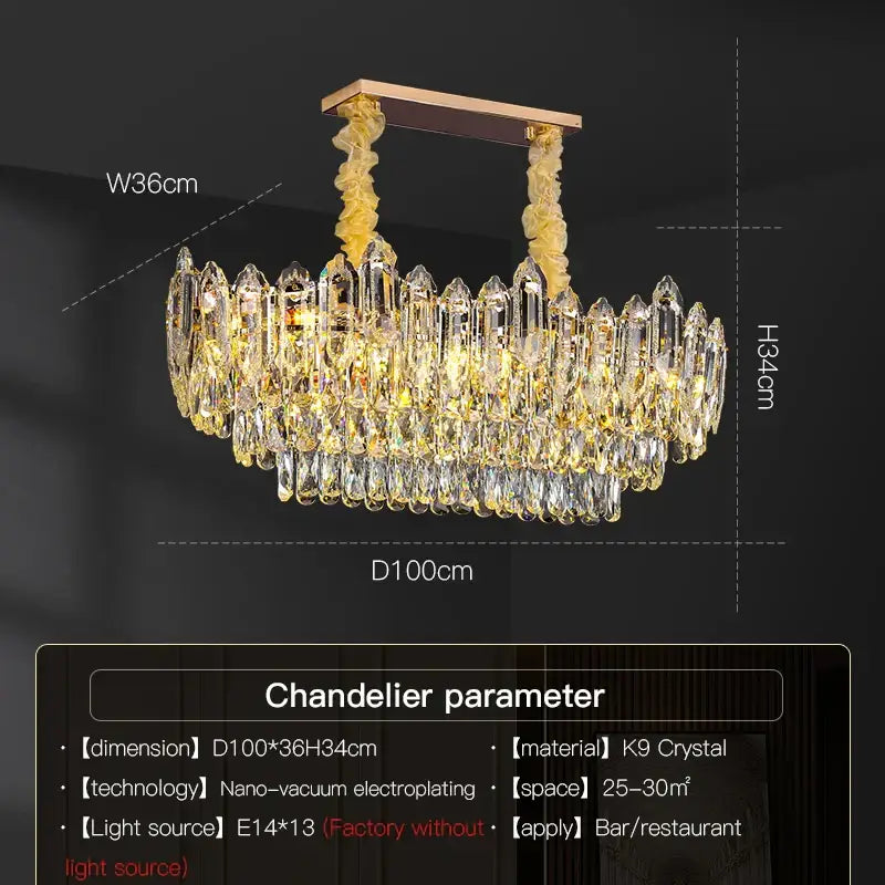 DecorBites™ Crystal Chandelier: European Designer Style for Living Room, Bedroom & Dining Room