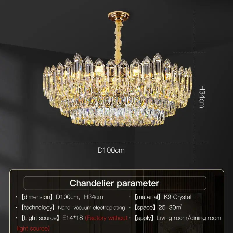 DecorBites™ Crystal Chandelier: European Designer Style for Living Room, Bedroom & Dining Room
