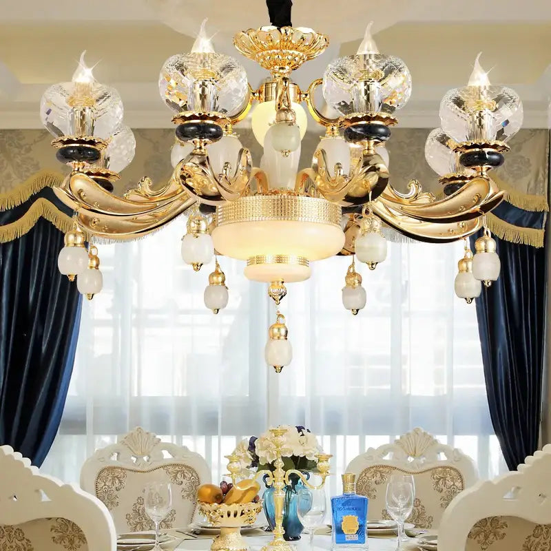 DecorBites™ Crystal Chandelier: European Elegance for Living, Dining & Bedroom