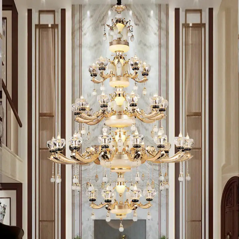DecorBites™ Crystal Chandelier: European Elegance for Living, Dining & Bedroom