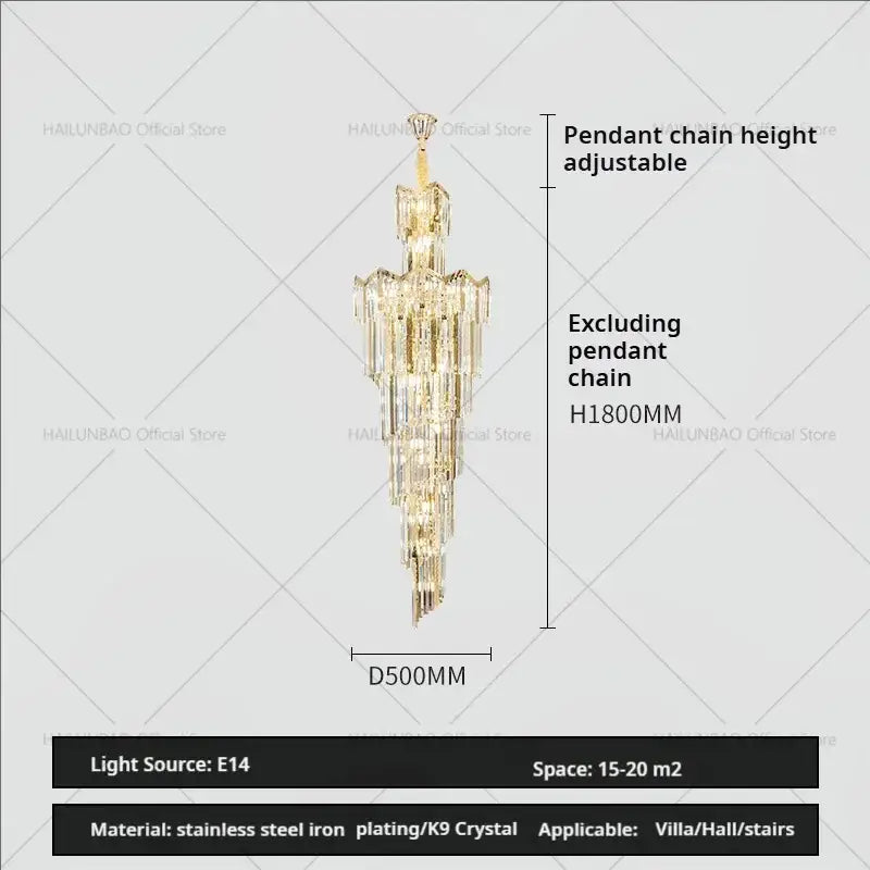 DecorBites™ Crystal Chandelier: European Villa Hotel Luxury Hollow Building Middle Floor Lighting