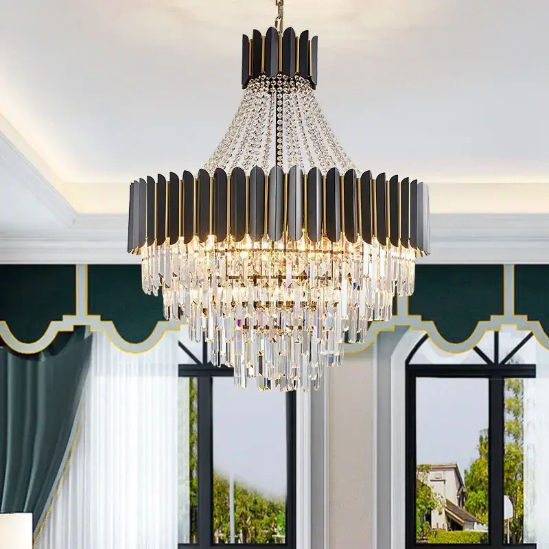 Modern black & gold decorbites crystal chandelier for living room