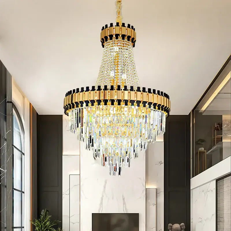 Luxurious gold decorbites crystal chandelier living room light