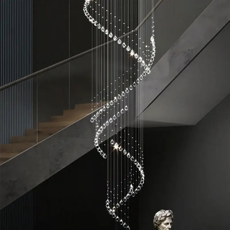 Modern chrome decorbites crystal chandelier living room spiral pendant