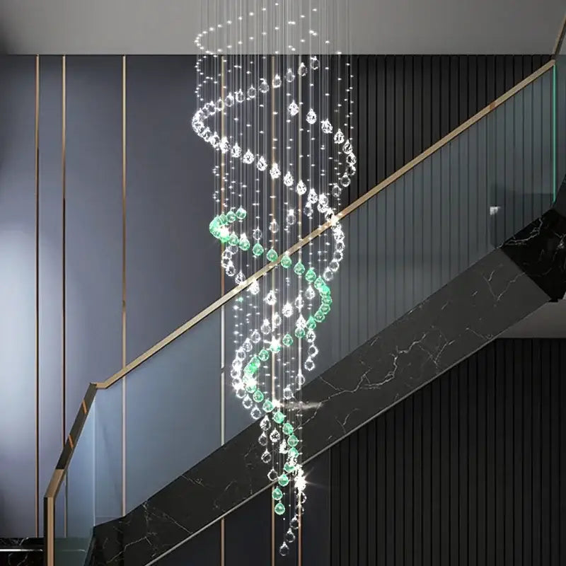 Modern chrome decorbites crystal chandelier living room spiral pendant