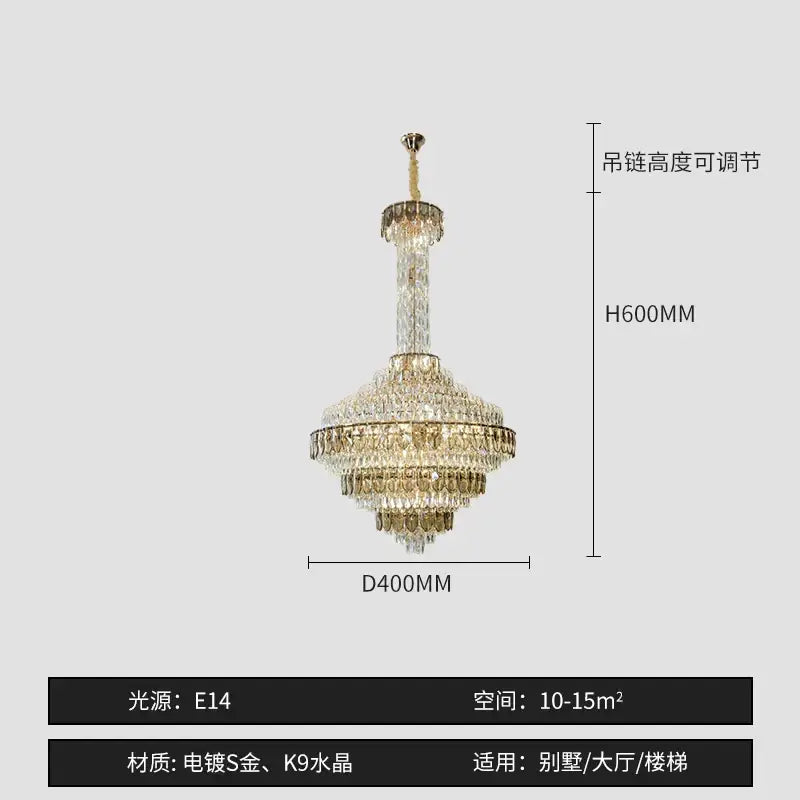 Modern gold and iridescent blue decorbites crystal chandelier living room