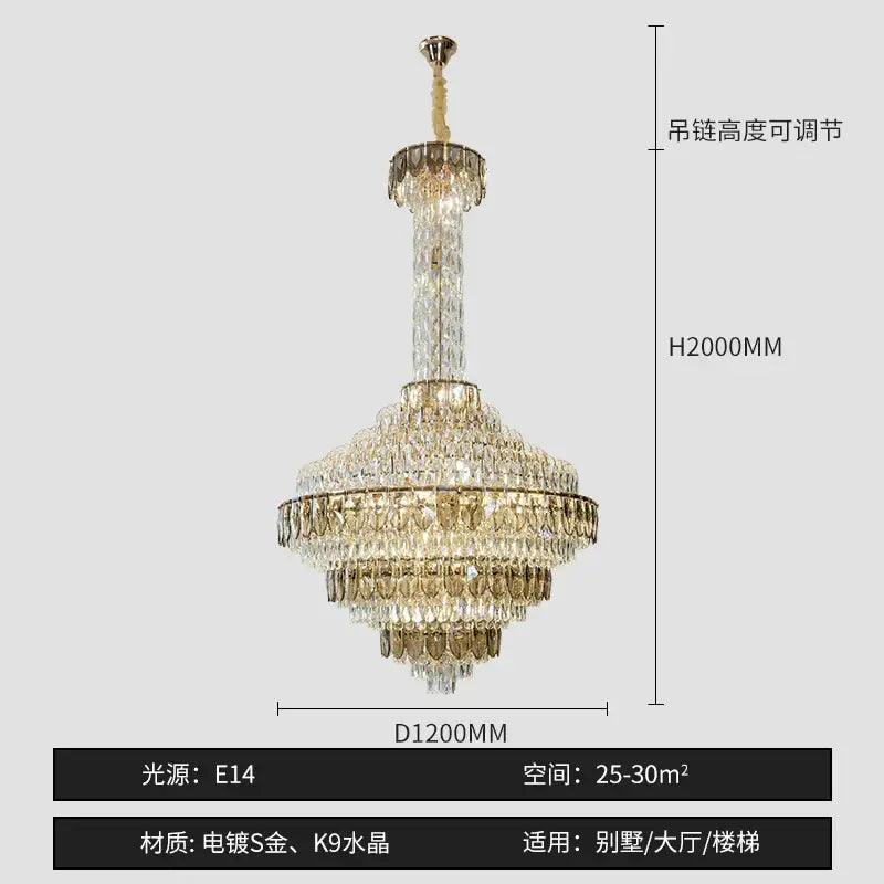 Modern gold and iridescent blue decorbites crystal chandelier living room