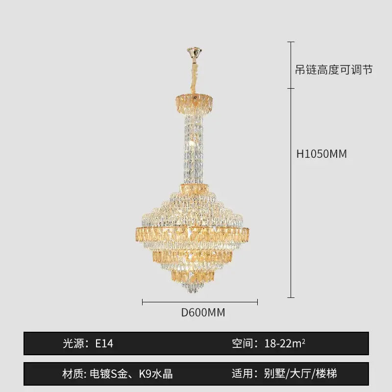 Modern gold and iridescent blue decorbites crystal chandelier living room