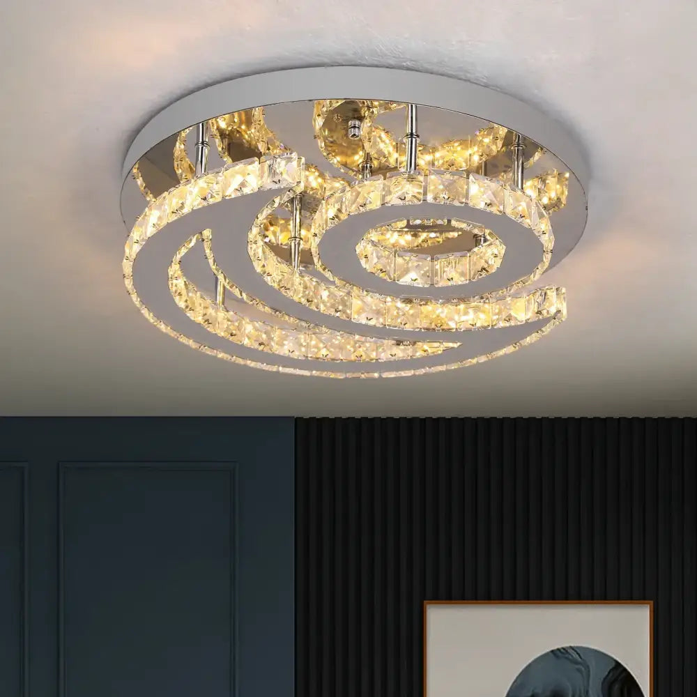 Modern chrome decorbites crystal chandelier living room ceiling light