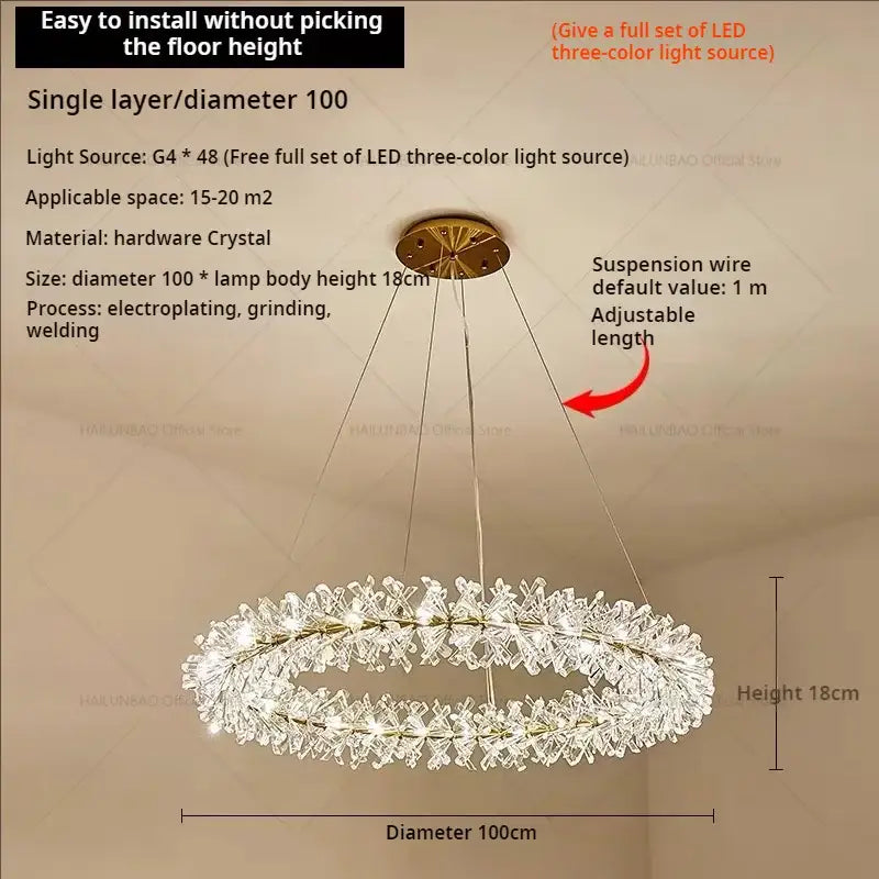 Elegant gold decorbites crystal chandelier for dining room
