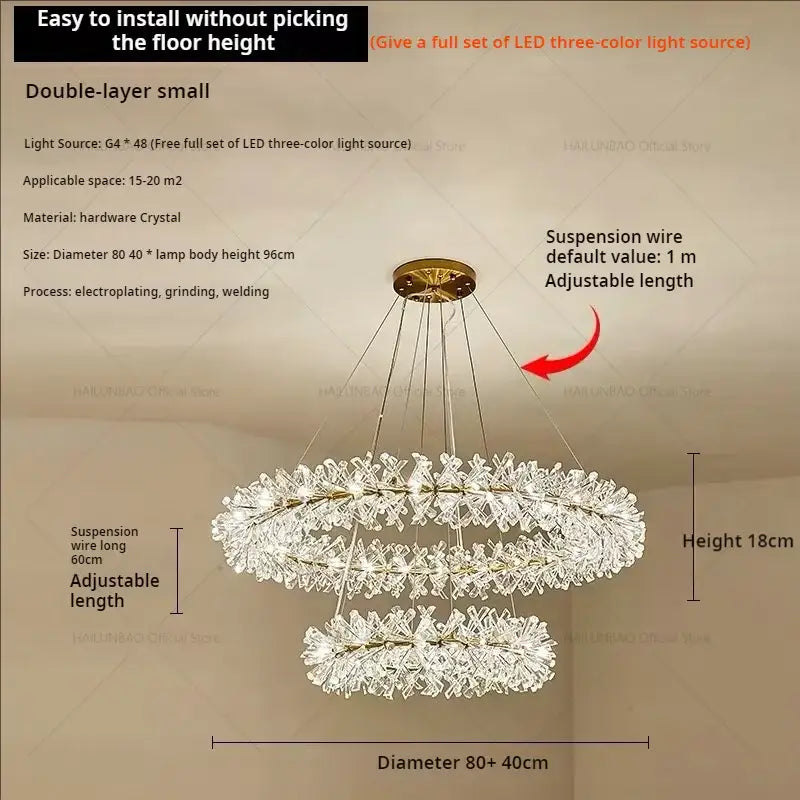 Elegant gold decorbites crystal chandelier for dining room