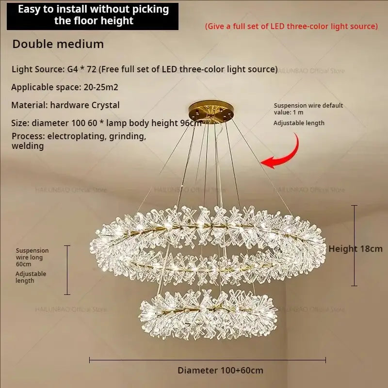 Elegant gold decorbites crystal chandelier for dining room