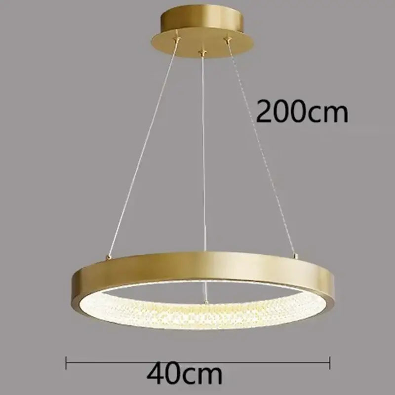 Modern gold textured crystal chandelier dining room pendant light