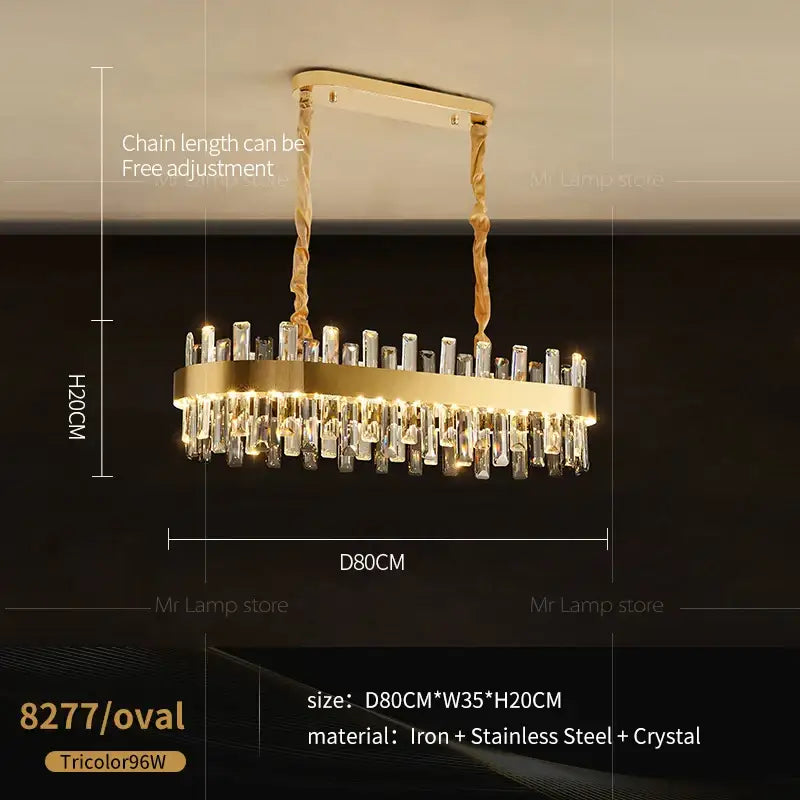 Gold double tier crystal chandelier for living room dining