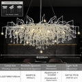 DecorBites™ crystal chandelier with aluminum arms and clear droplets for living room lamp package lighting