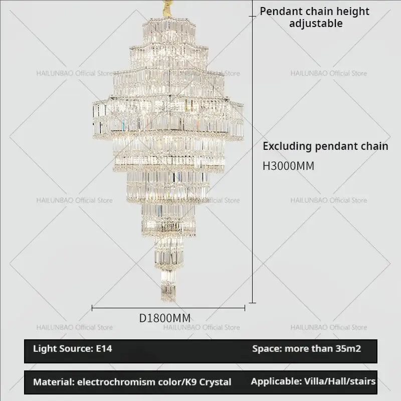 Post modern multi tier decorbites crystal chandelier living room light