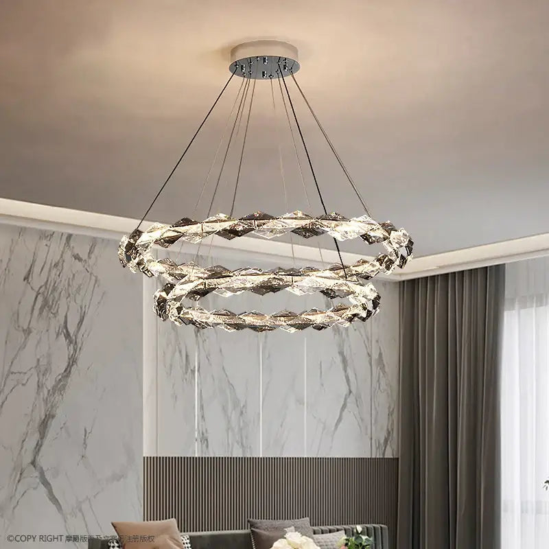 Modern multi tier ring decorbites crystal chandelier living room