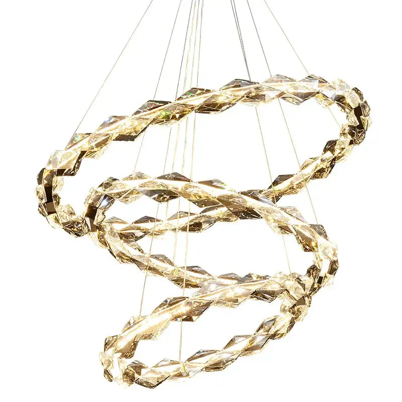 Modern multi tier ring decorbites crystal chandelier living room
