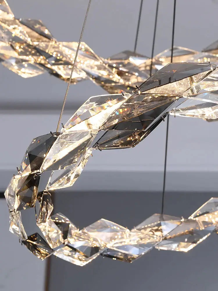 Modern multi tier ring decorbites crystal chandelier living room