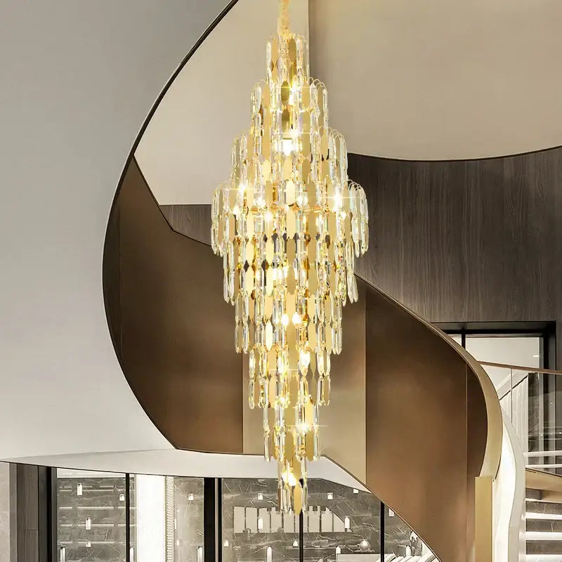 Modern european golden crystal chandelier living room light