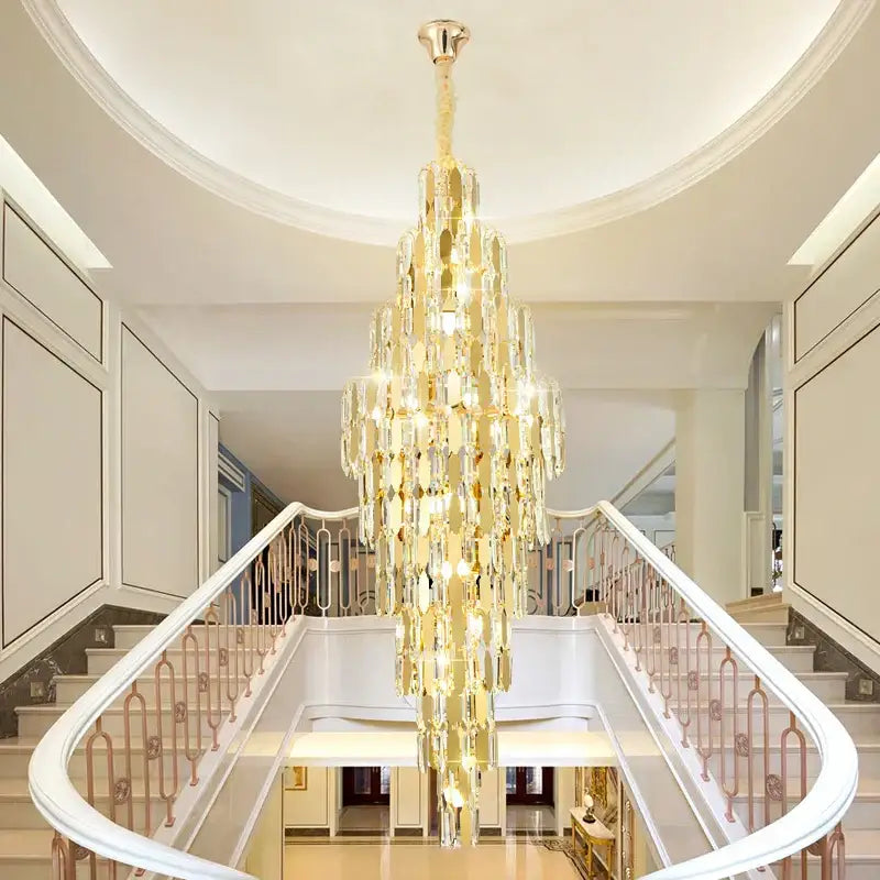Modern european golden crystal chandelier living room light