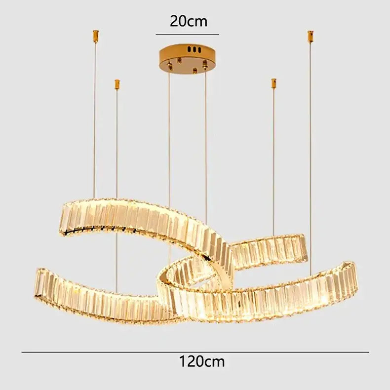 Modern golden spiral decorbites crystal chandelier for living room