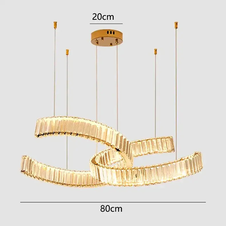 Modern golden spiral decorbites crystal chandelier for living room