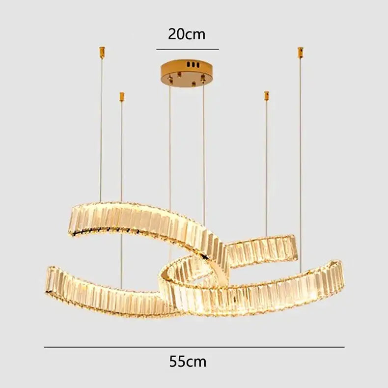 Modern golden spiral decorbites crystal chandelier for living room