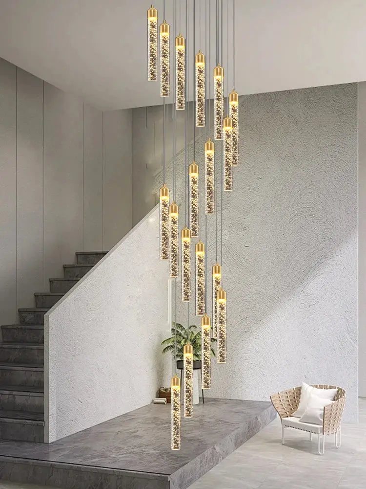Modern gold decorbites crystal chandelier foyer pendant light