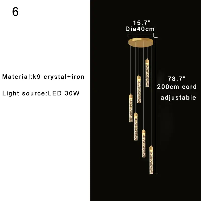 Modern gold decorbites crystal chandelier foyer pendant light