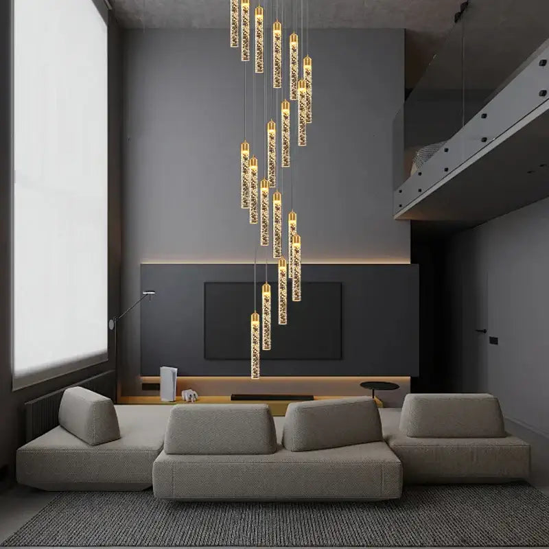 Modern gold decorbites crystal chandelier foyer pendant light