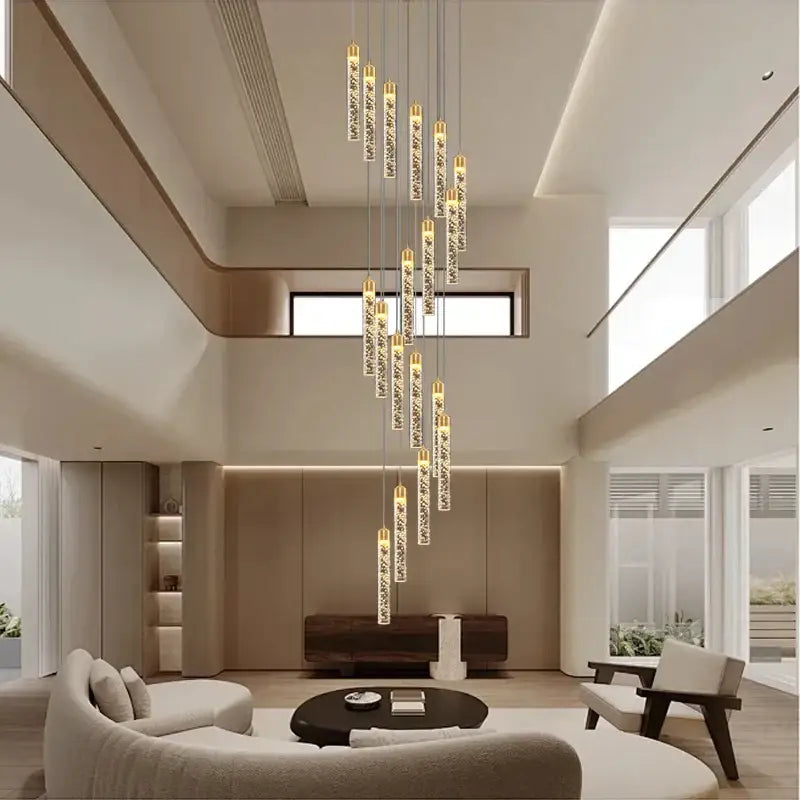 Modern gold decorbites crystal chandelier foyer pendant light