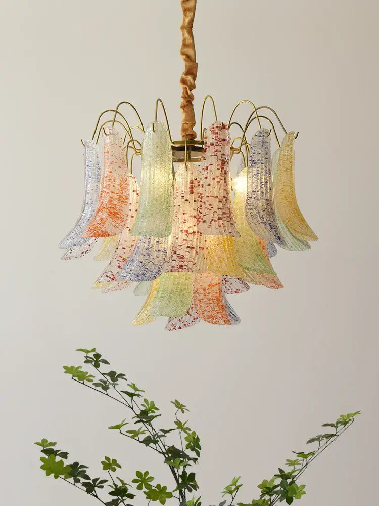DecorBites™ Crystal Chandelier: French Light Luxury Retro Color Living Room Villa Dining Room Lamps