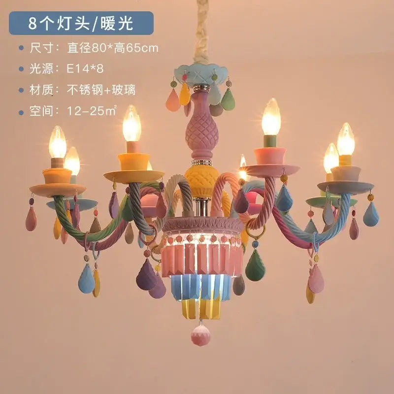 Pastel decorbites crystal chandelier for girl bedroom lighting