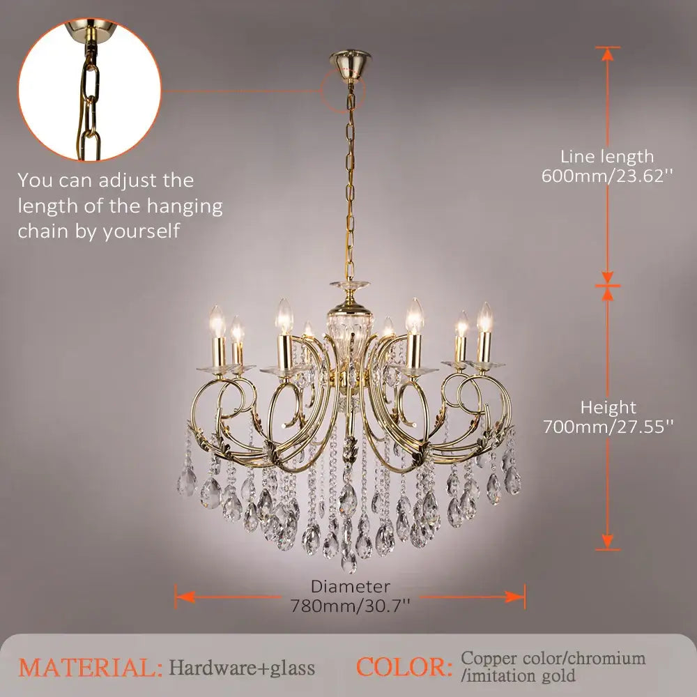 Luxury gold decorbites crystal chandelier for dining room lighting