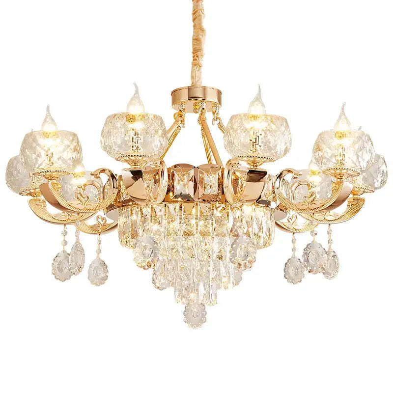 DecorBites™ Crystal Chandelier: Grand European Villa High-end Fixture for Living Room, Restaurant, Building