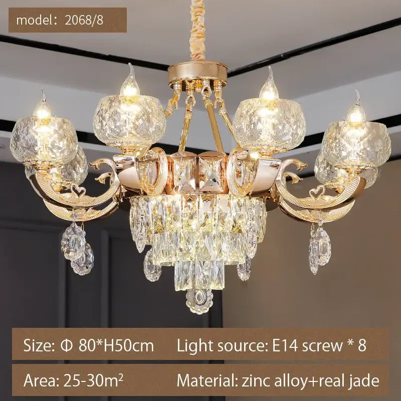 DecorBites™ Crystal Chandelier: Grand European Villa High-end Fixture for Living Room, Restaurant, Building