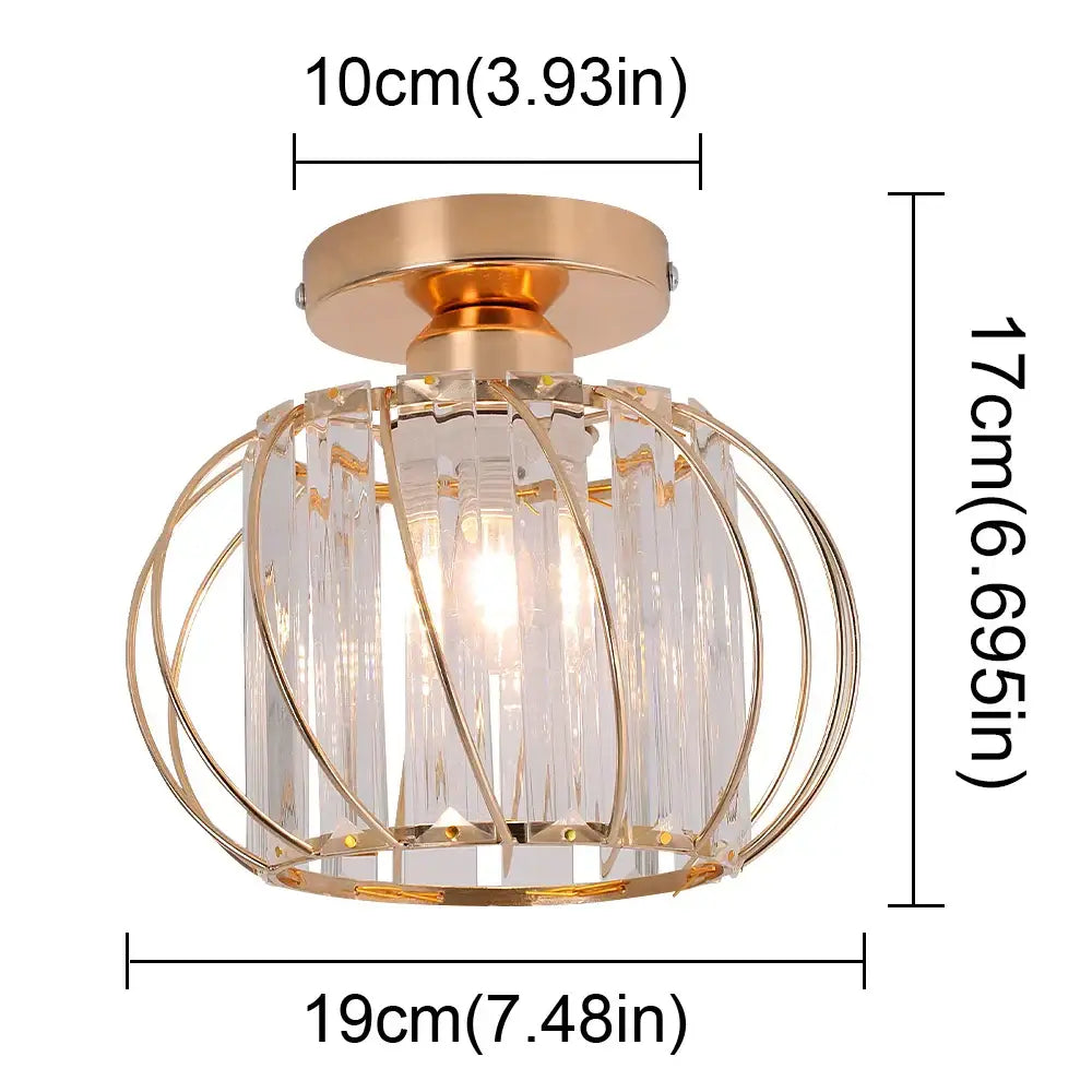 Modern gold crystal cage pendant light fixture for dining room